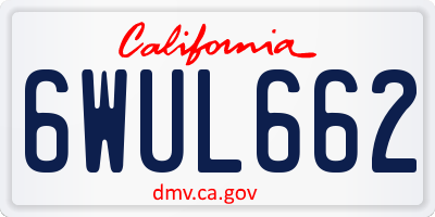 CA license plate 6WUL662