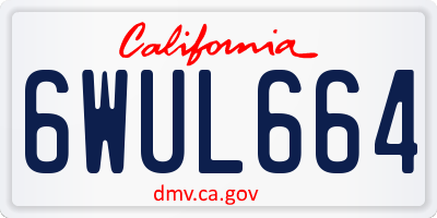 CA license plate 6WUL664
