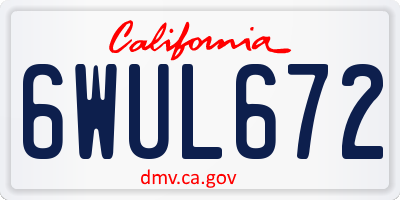 CA license plate 6WUL672