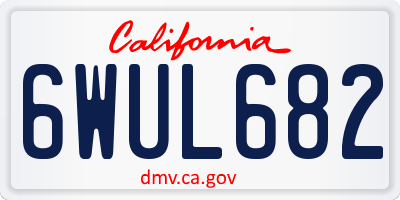 CA license plate 6WUL682