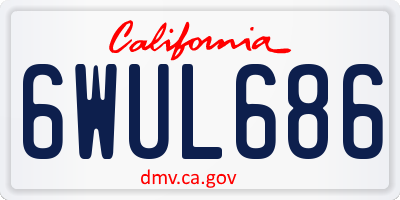 CA license plate 6WUL686