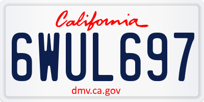 CA license plate 6WUL697