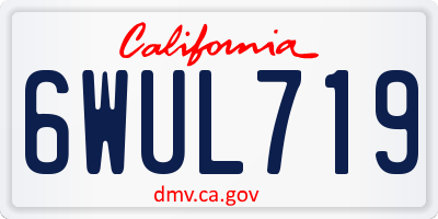 CA license plate 6WUL719