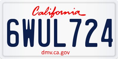 CA license plate 6WUL724