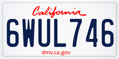 CA license plate 6WUL746