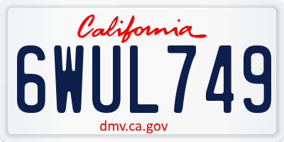 CA license plate 6WUL749