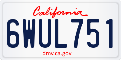 CA license plate 6WUL751