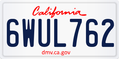 CA license plate 6WUL762