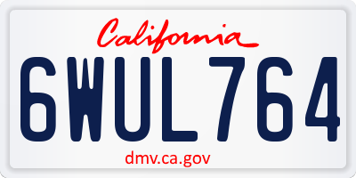 CA license plate 6WUL764