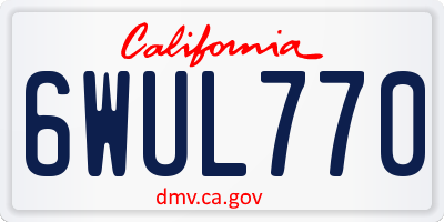 CA license plate 6WUL770