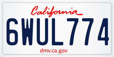 CA license plate 6WUL774