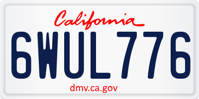 CA license plate 6WUL776