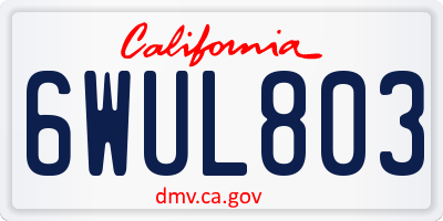 CA license plate 6WUL803
