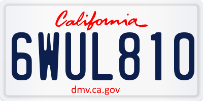 CA license plate 6WUL810