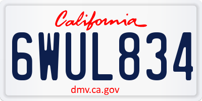CA license plate 6WUL834