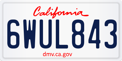 CA license plate 6WUL843