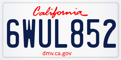CA license plate 6WUL852