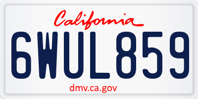 CA license plate 6WUL859