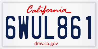 CA license plate 6WUL861