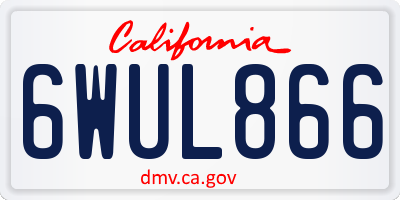 CA license plate 6WUL866