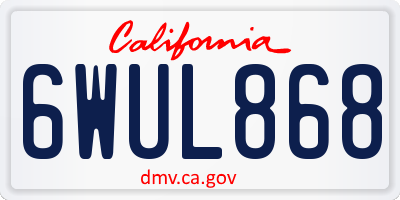 CA license plate 6WUL868