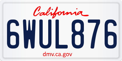 CA license plate 6WUL876