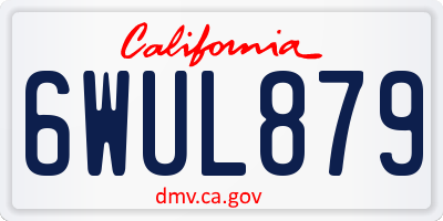 CA license plate 6WUL879