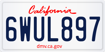 CA license plate 6WUL897
