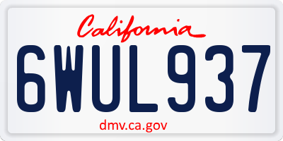 CA license plate 6WUL937