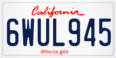 CA license plate 6WUL945