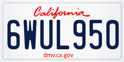 CA license plate 6WUL950