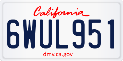 CA license plate 6WUL951