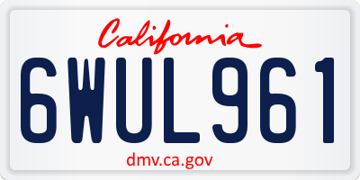 CA license plate 6WUL961