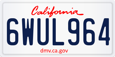 CA license plate 6WUL964