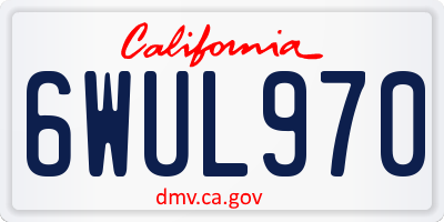 CA license plate 6WUL970