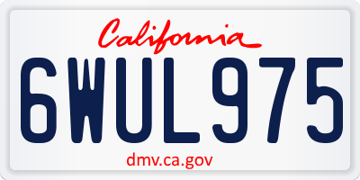 CA license plate 6WUL975