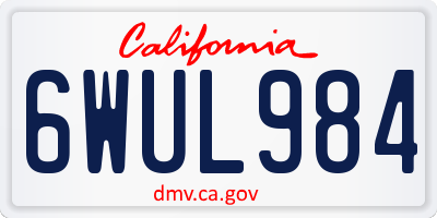 CA license plate 6WUL984