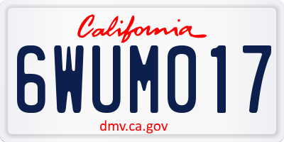 CA license plate 6WUM017