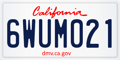 CA license plate 6WUM021