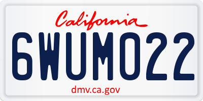 CA license plate 6WUM022