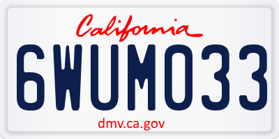 CA license plate 6WUM033