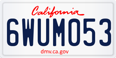 CA license plate 6WUM053