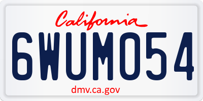 CA license plate 6WUM054