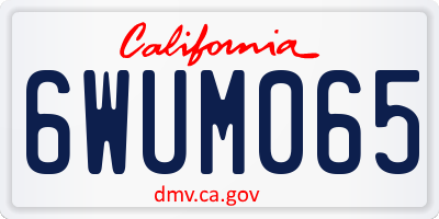 CA license plate 6WUM065
