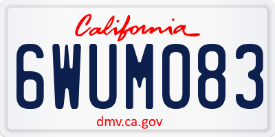 CA license plate 6WUM083