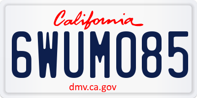 CA license plate 6WUM085