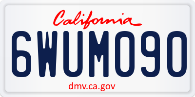 CA license plate 6WUM090