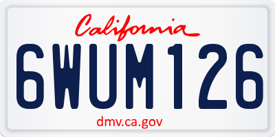 CA license plate 6WUM126