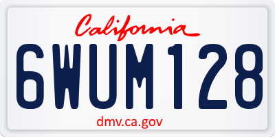 CA license plate 6WUM128