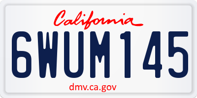 CA license plate 6WUM145